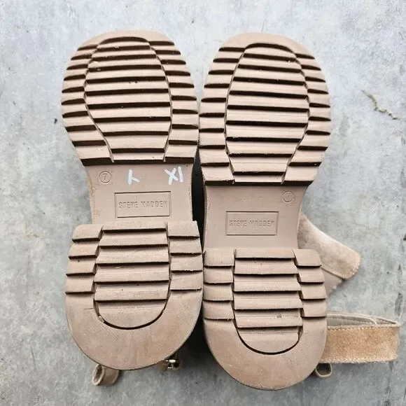 Steve Madden Gates Platform Taupe Suede Chelsea Boot sz 7.5 - Picture 8 of 8